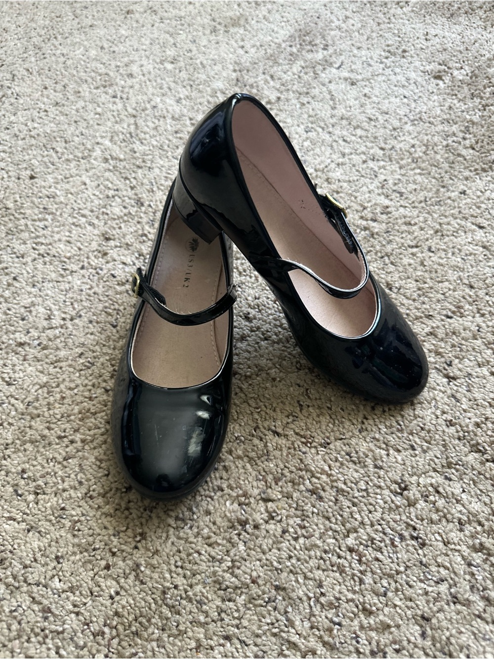 Girls shoeslocker  Black Patent Mary Jane Flats with Buckle ballerina size 3